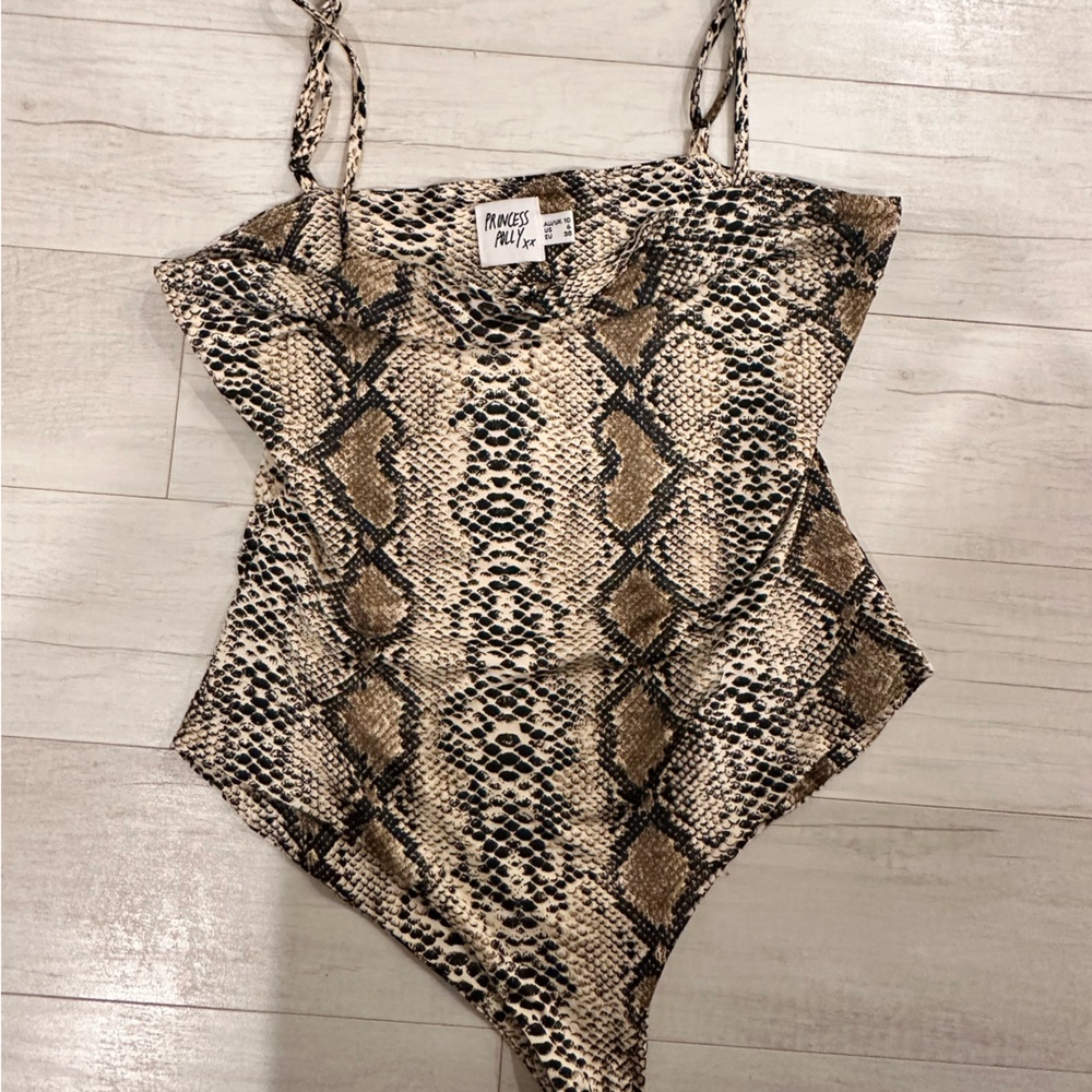 Princess Polly Snake Skin Print Bodysuit